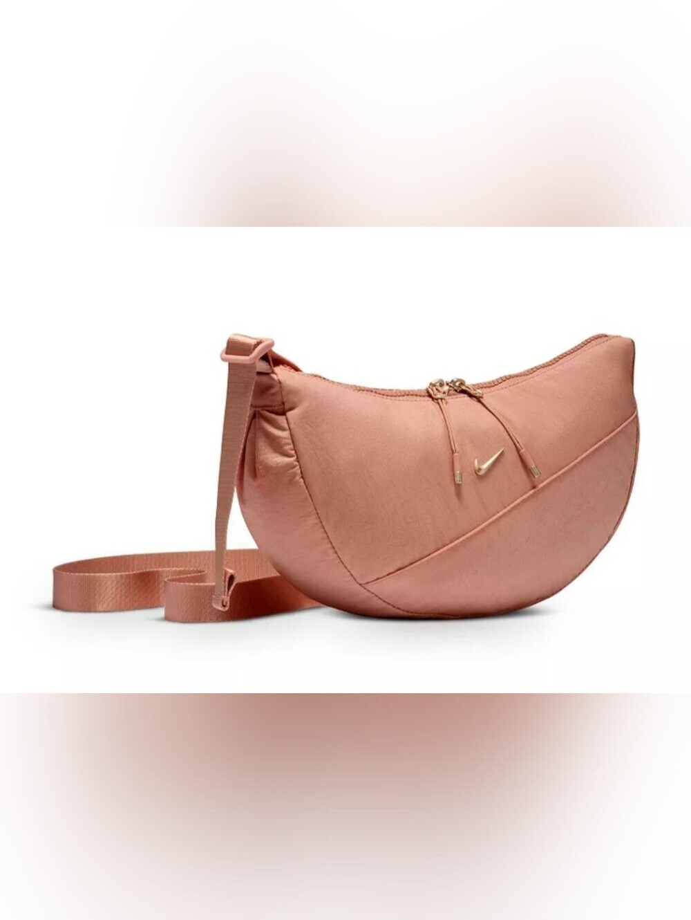 Nike Aura Crescent Crossbody Bag In Rose Gold New With Tags